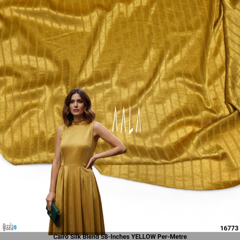 Cairo Silk Blend 58-Inches YELLOW Per-Metre