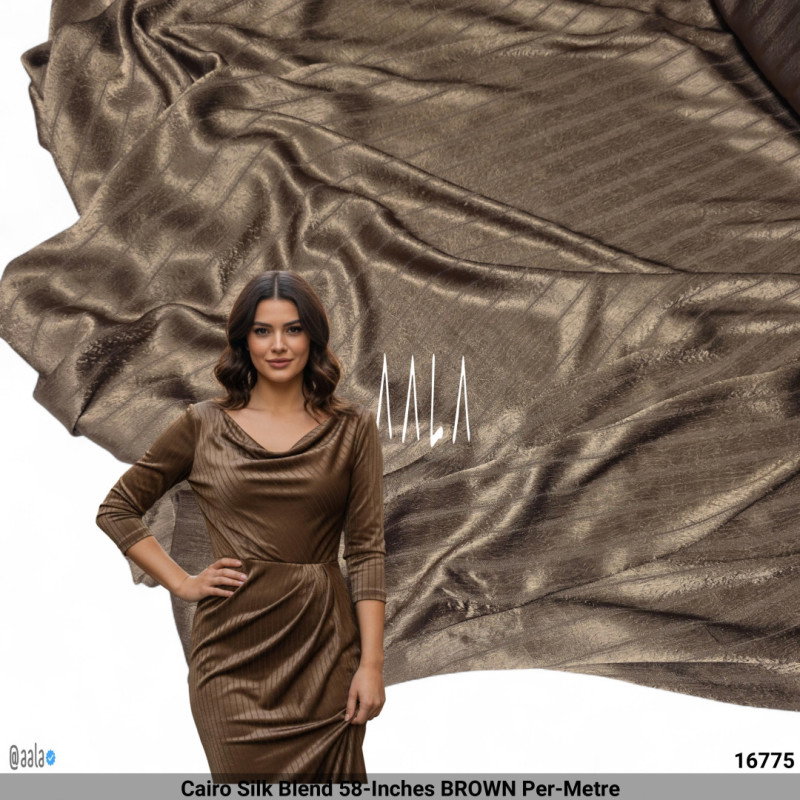 Cairo Silk Blend 58-Inches BROWN Per-Metre