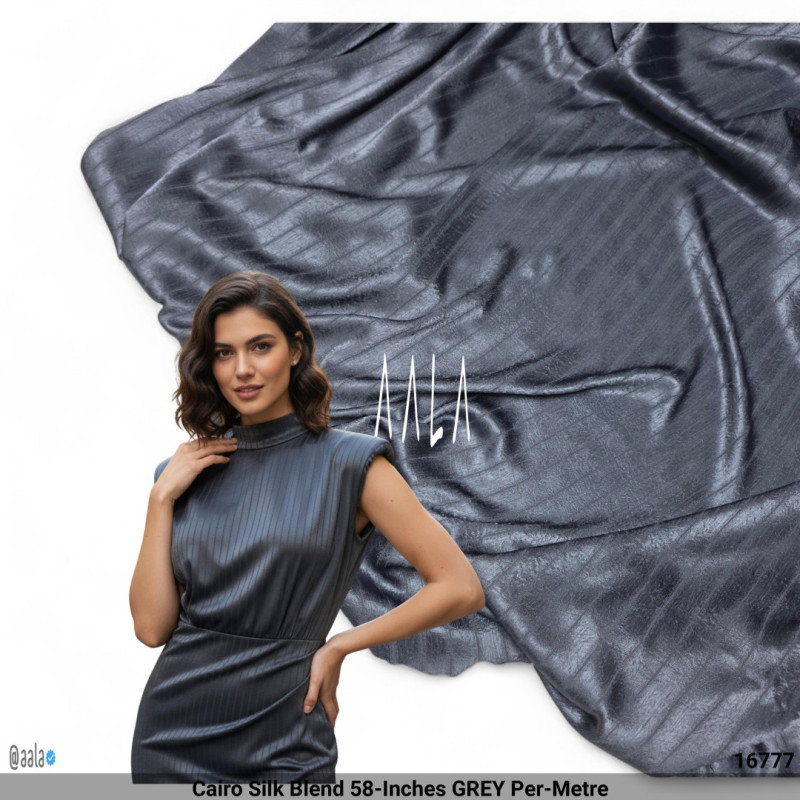 Cairo Silk Blend 58-Inches GREY Per-Metre