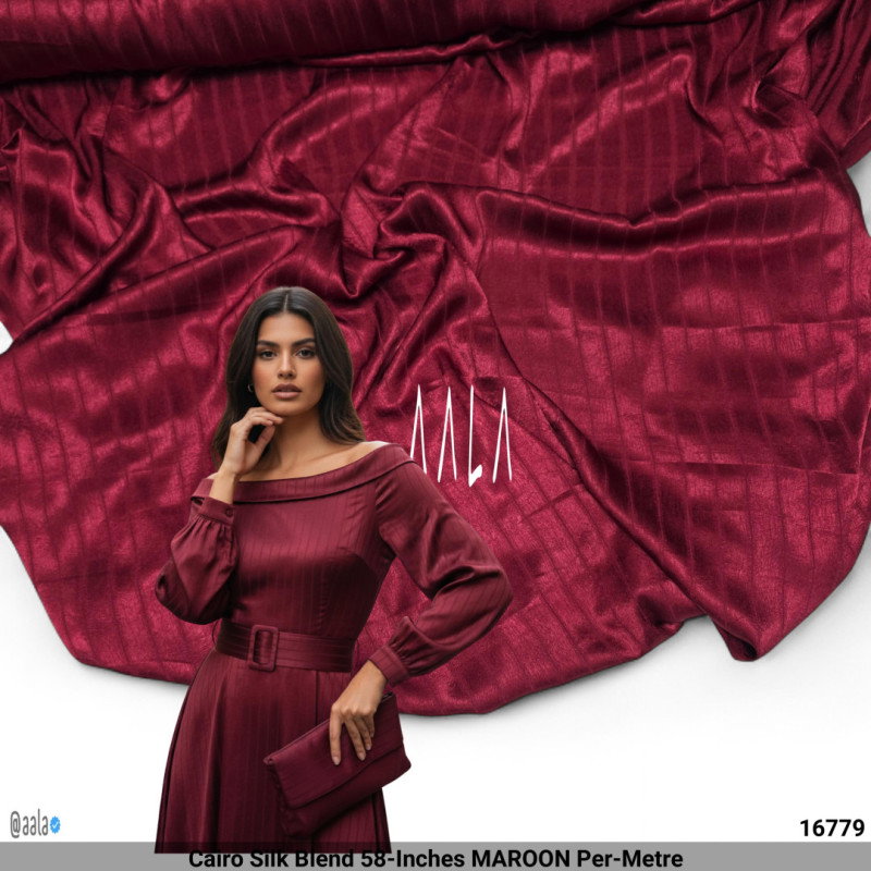 Cairo Silk Blend 58-Inches MAROON Per-Metre