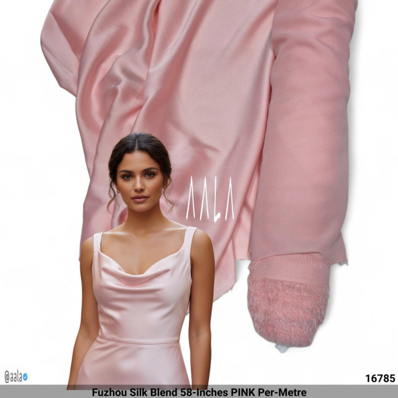 Fuzhou Silk Blend 58-Inches PINK Per-Metre