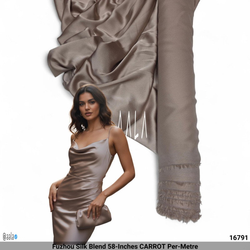 Fuzhou Silk Blend 58-Inches CARROT Per-Metre