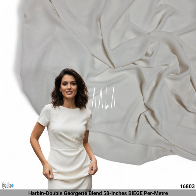Harbin-Double Georgette Blend 58-Inches BIEGE Per-Metre