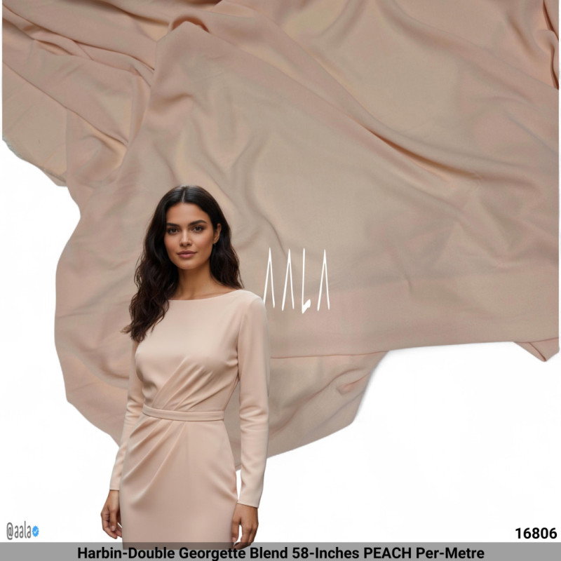 Harbin-Double Georgette Blend 58-Inches PEACH Per-Metre