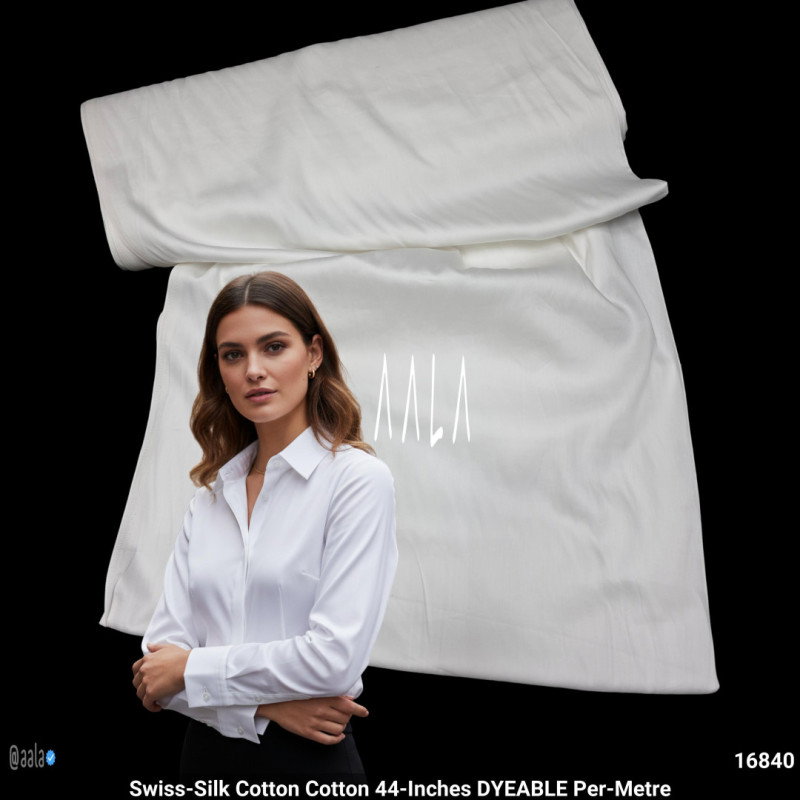 Swiss-Silk Cotton Cotton 44-Inches DYEABLE Per-Metre
