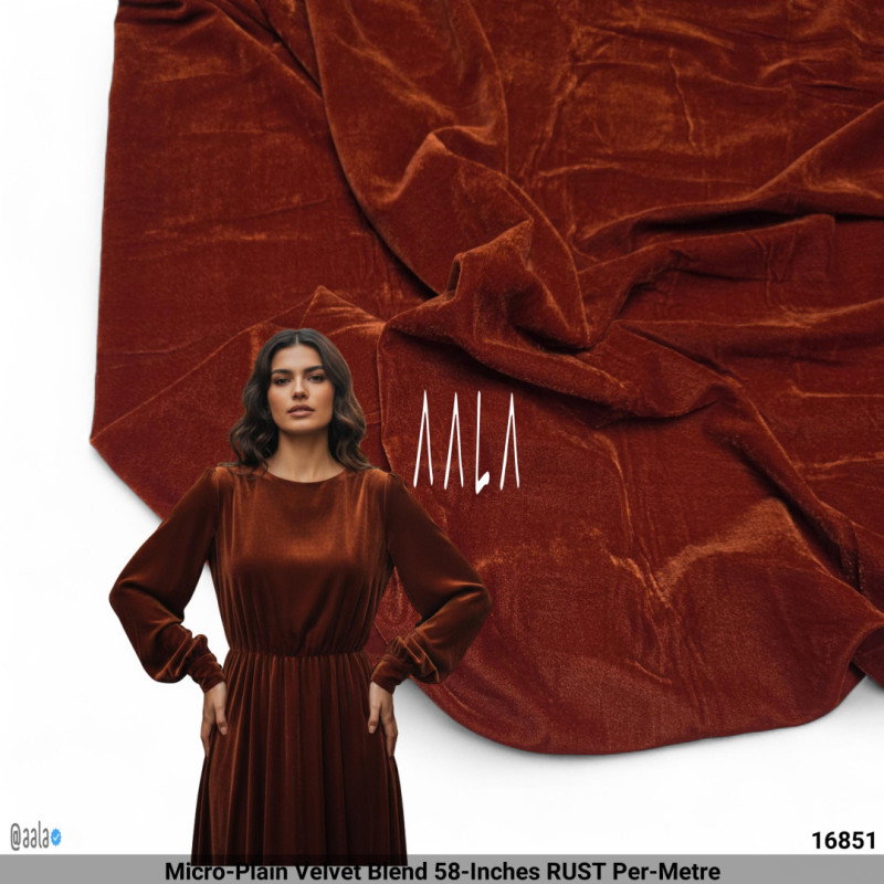 Micro-Plain Velvet Blend 58-Inches RUST Per-Metre
