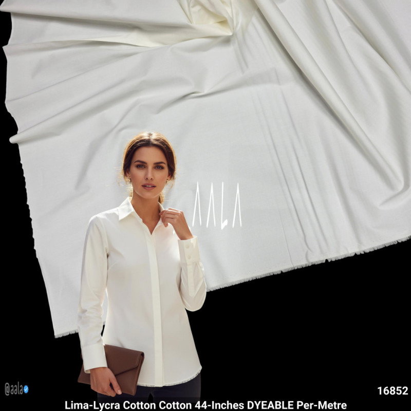 Lima-Lycra Cotton Cotton 44-Inches DYEABLE Per-Metre