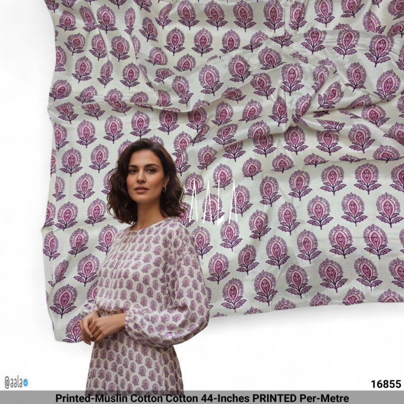 Printed-Muslin Cotton Cotton 44-Inches PRINTED Per-Metre