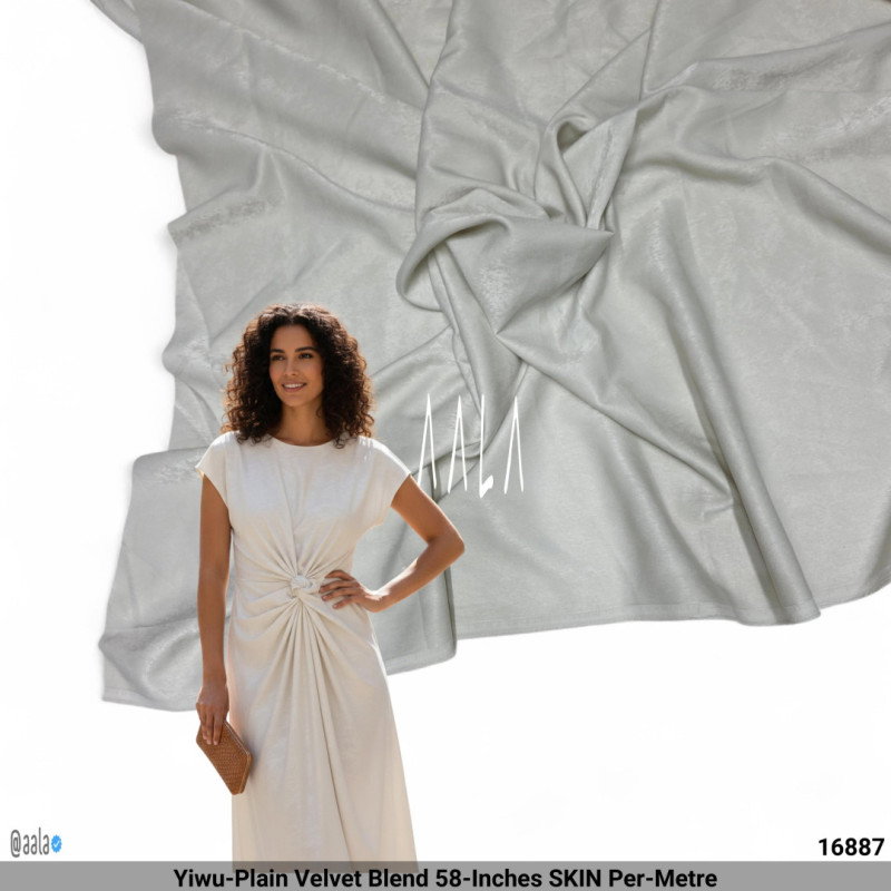 Yiwu-Plain Velvet Blend 58-Inches SKIN Per-Metre