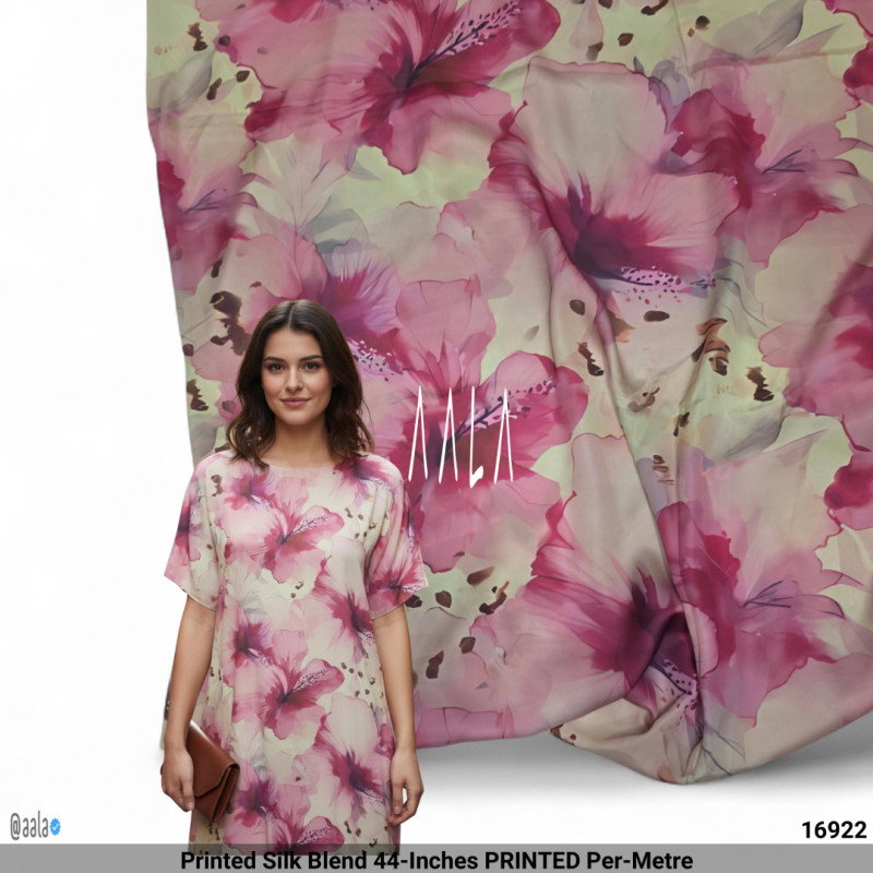 Printed Silk Blend 44-Inches PRINTED Per-Metre