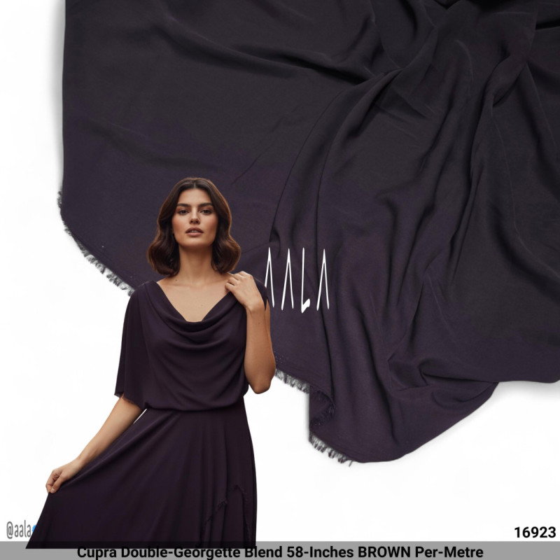 Cupra Double-Georgette Blend 58-Inches BROWN Per-Metre