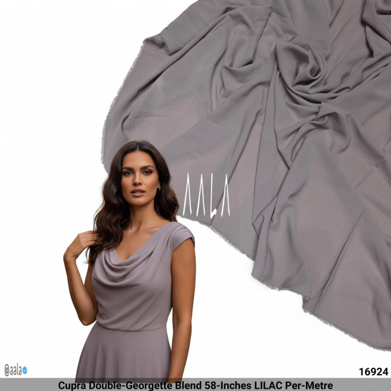 Cupra Double-Georgette Blend 58-Inches LILAC Per-Metre