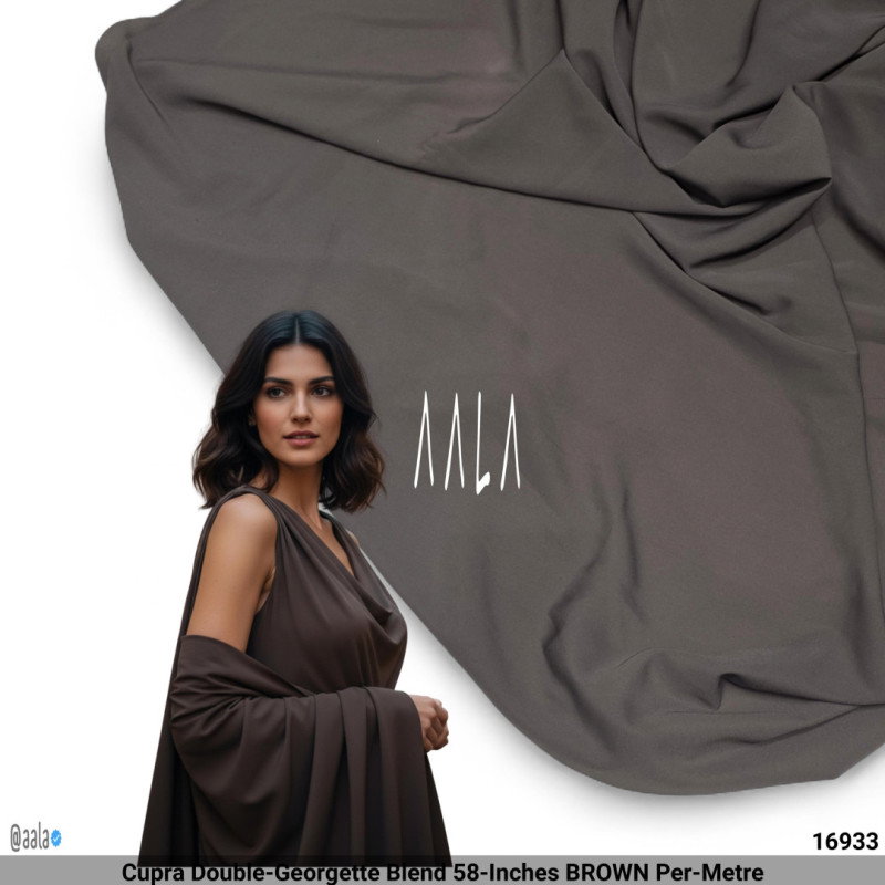 Cupra Double-Georgette Blend 58-Inches BROWN Per-Metre