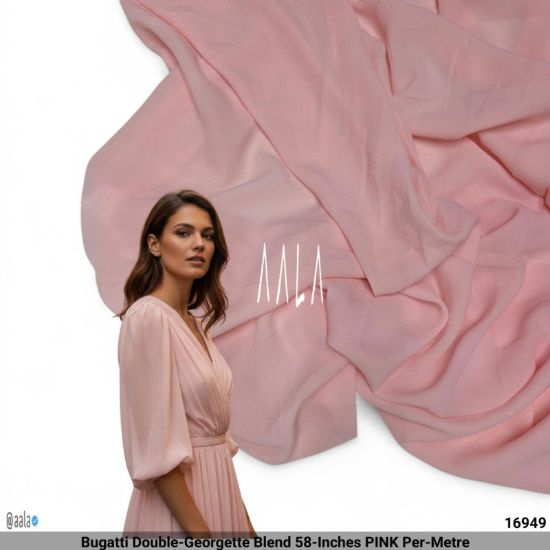 Bugatti Double-Georgette Blend 58-Inches PINK Per-Metre
