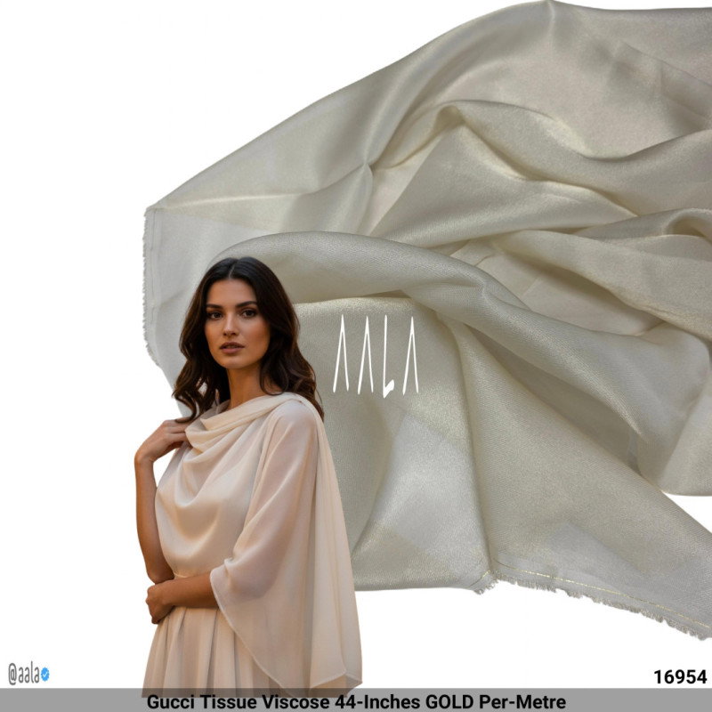 Gucci Tissue Viscose 44-Inches GOLD Per-Metre