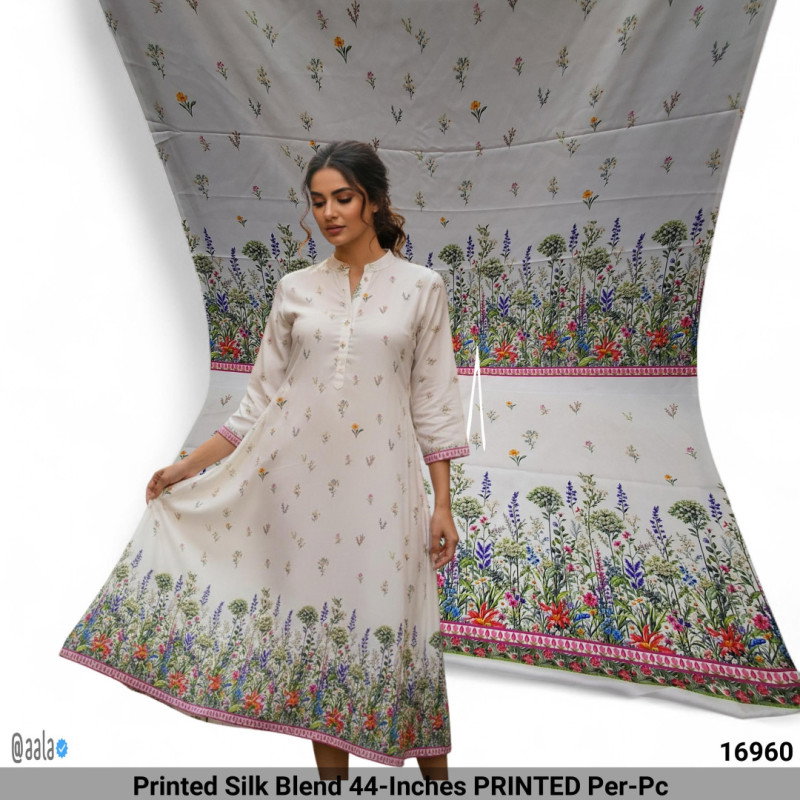 Printed Silk Blend 44-Inches PRINTED Per-Pc