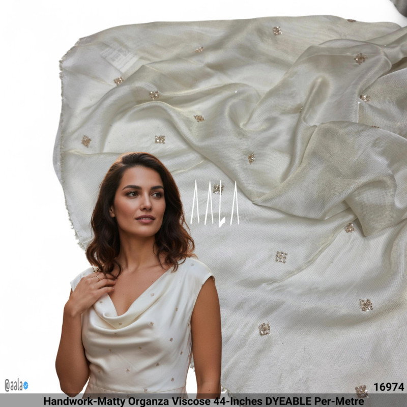 Handwork-Matty Organza Viscose 44-Inches DYEABLE Per-Metre