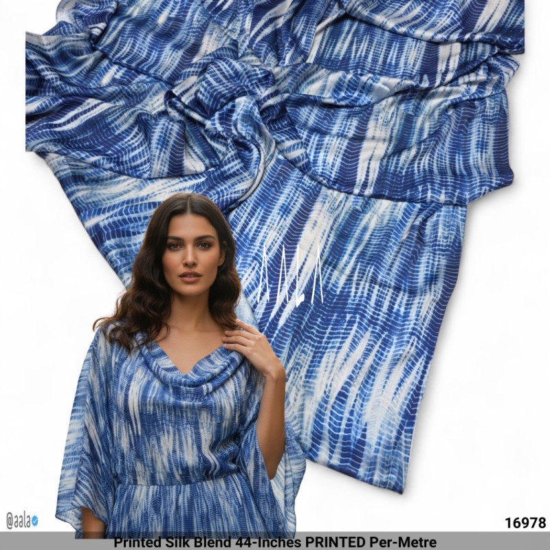 Printed Silk Blend 44-Inches PRINTED Per-Metre