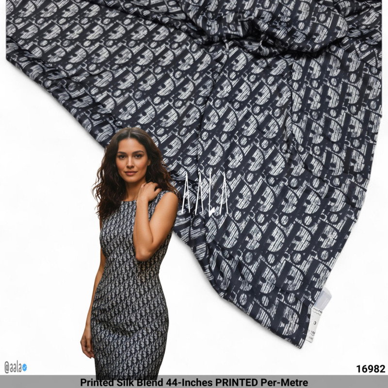 Printed Silk Blend 44-Inches PRINTED Per-Metre