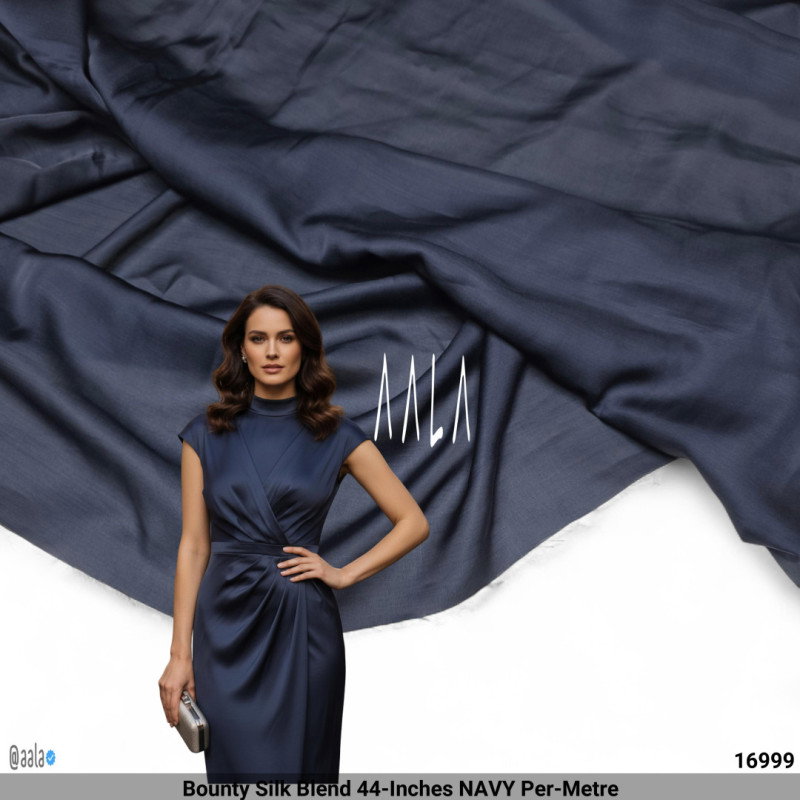 Bounty Silk Blend 44-Inches NAVY Per-Metre