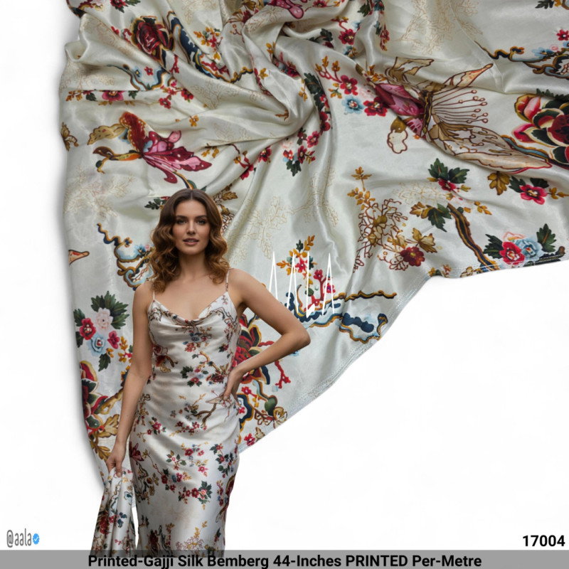 Printed-Gajji Silk Bemberg 44-Inches PRINTED Per-Metre