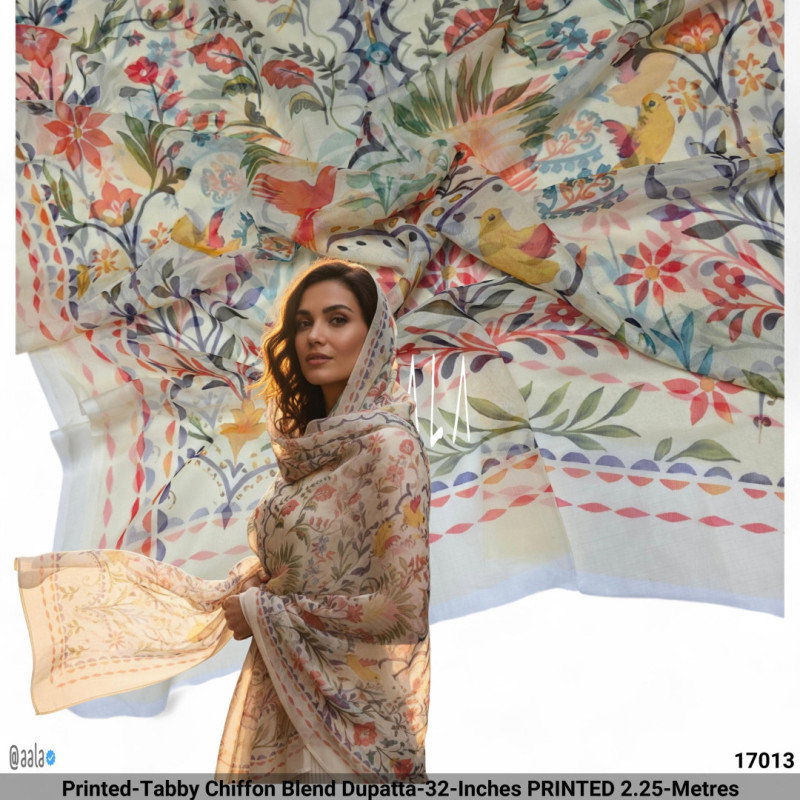 Printed-Tabby Chiffon Blend Dupatta-32-Inches PRINTED 2.25-Metres