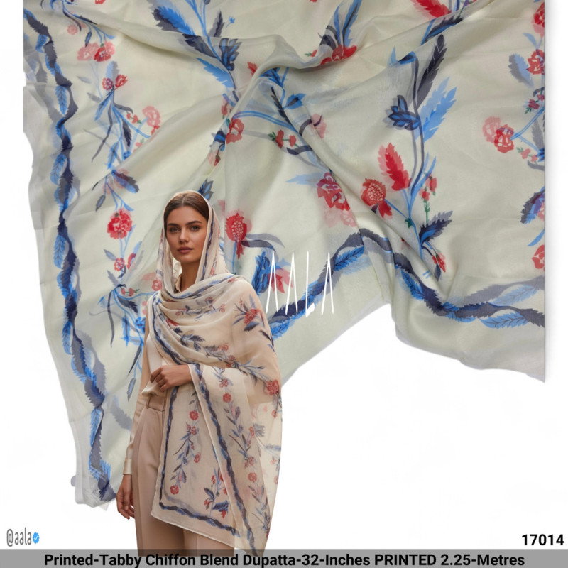 Printed-Tabby Chiffon Blend Dupatta-32-Inches PRINTED 2.25-Metres