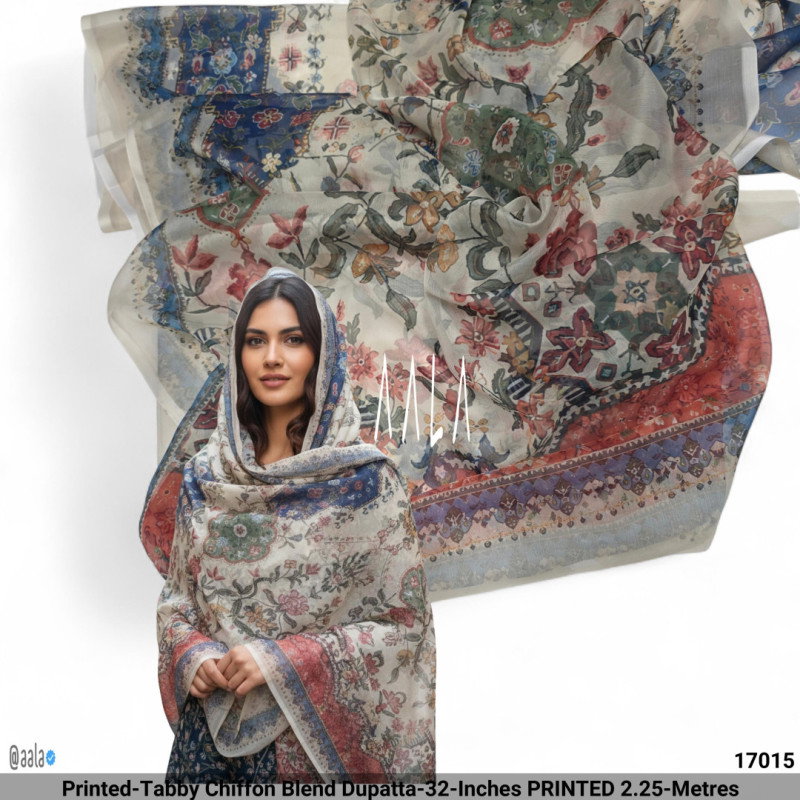 Printed-Tabby Chiffon Blend Dupatta-32-Inches PRINTED 2.25-Metres