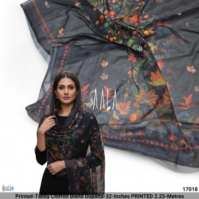 Printed-Tabby Chiffon Blend Dupatta-32-Inches PRINTED 2.25-Metres