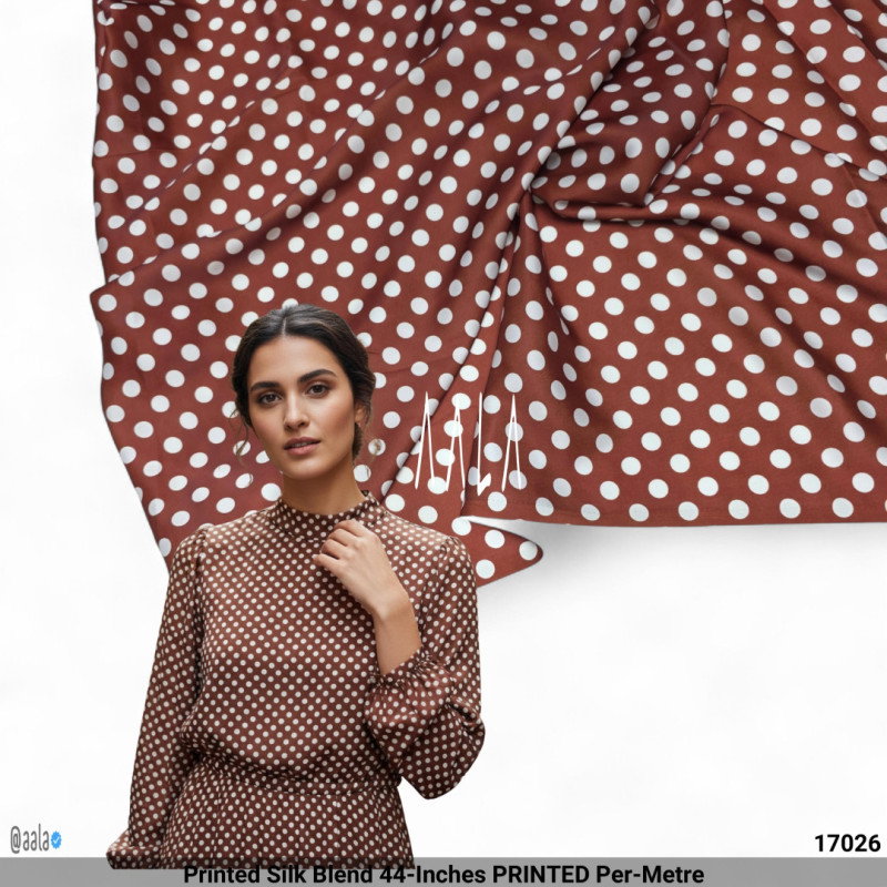 Printed Silk Blend 44-Inches PRINTED Per-Metre