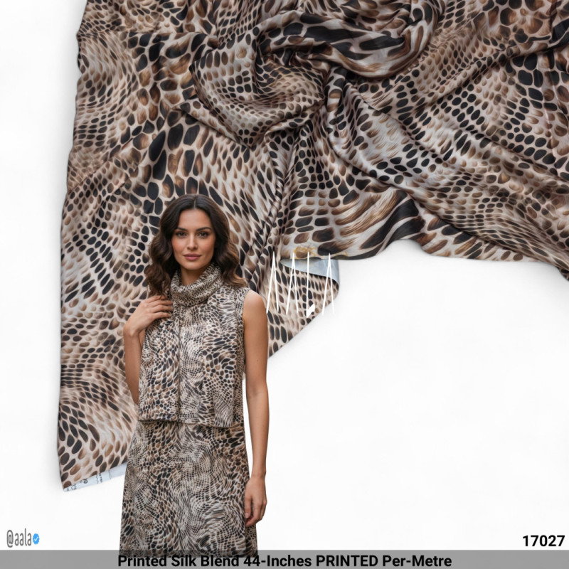 Printed Silk Blend 44-Inches PRINTED Per-Metre