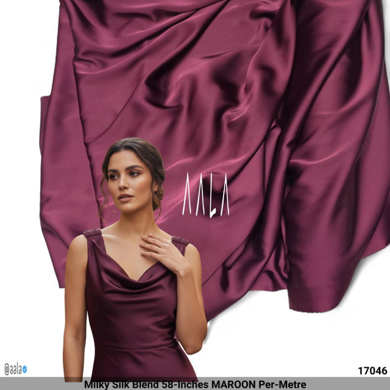 Milky Silk Blend 58-Inches MAROON Per-Metre