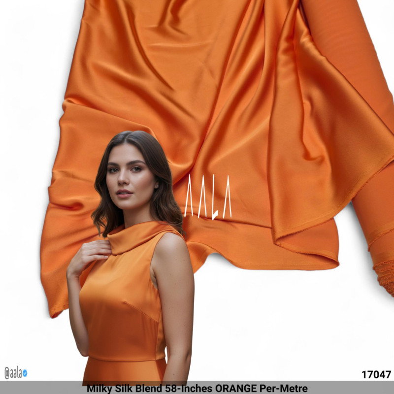 Milky Silk Blend 58-Inches ORANGE Per-Metre