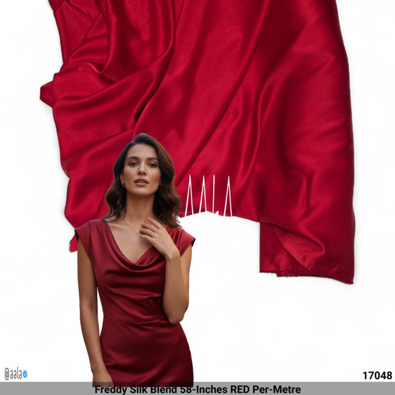 Freddy Silk Blend 58-Inches RED Per-Metre