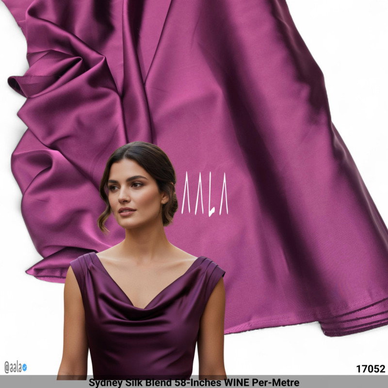Sydney Silk Blend 58-Inches WINE Per-Metre