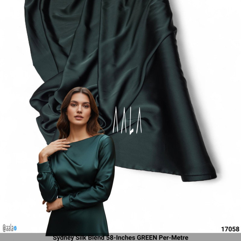 Sydney Silk Blend 58-Inches GREEN Per-Metre