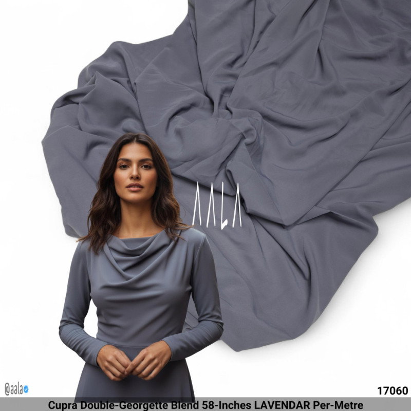 Cupra Double-Georgette Blend 58-Inches LAVENDAR Per-Metre