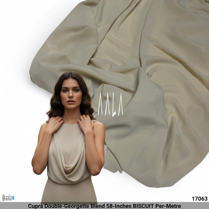 Cupra Double-Georgette Blend 58-Inches BISCUIT Per-Metre