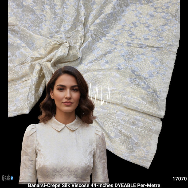 Banarsi-Crepe Silk Viscose 44-Inches DYEABLE Per-Metre