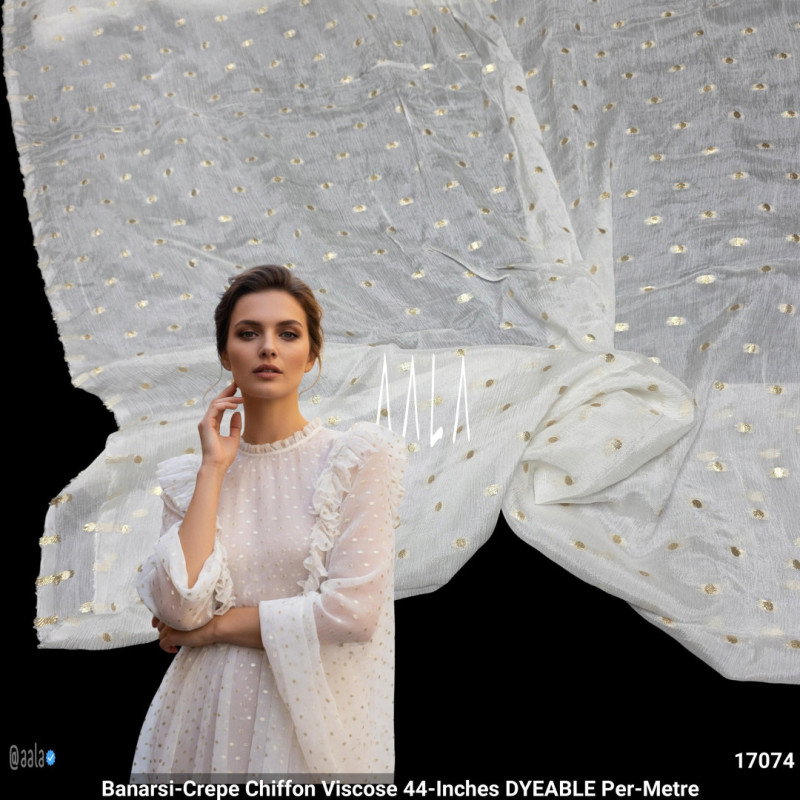 Banarsi-Crepe Chiffon Viscose 44-Inches DYEABLE Per-Metre