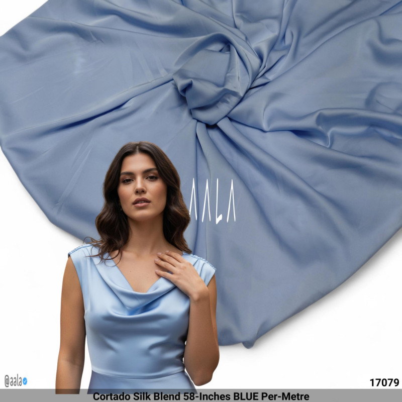Cortado Silk Blend 58-Inches BLUE Per-Metre
