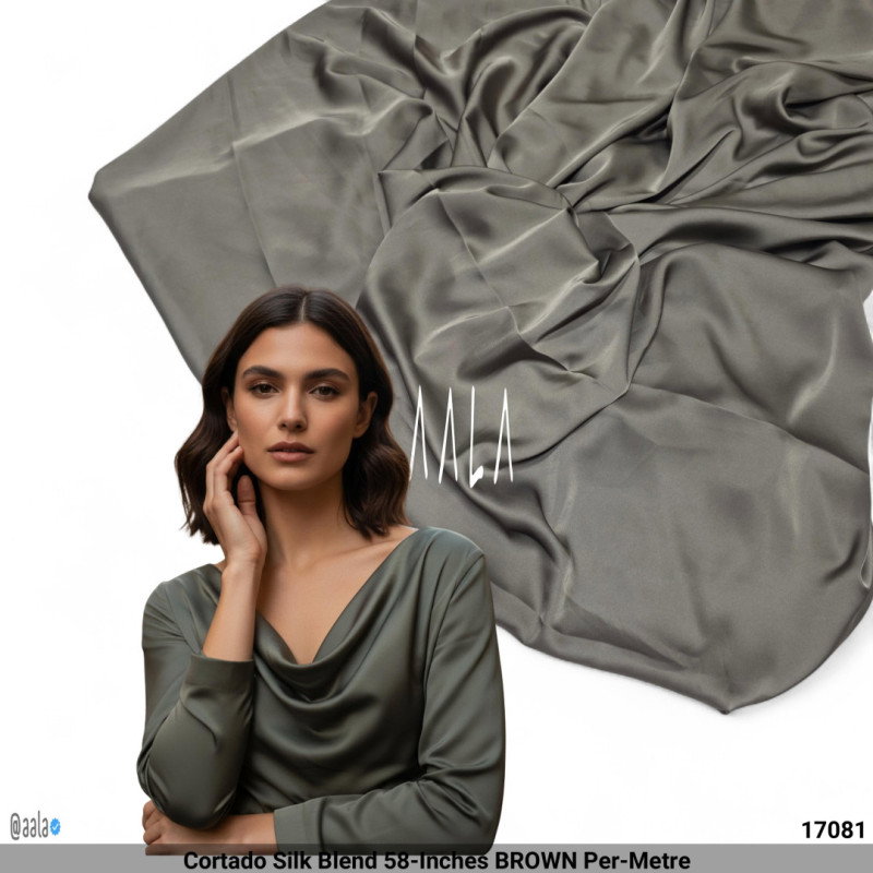 Cortado Silk Blend 58-Inches BROWN Per-Metre