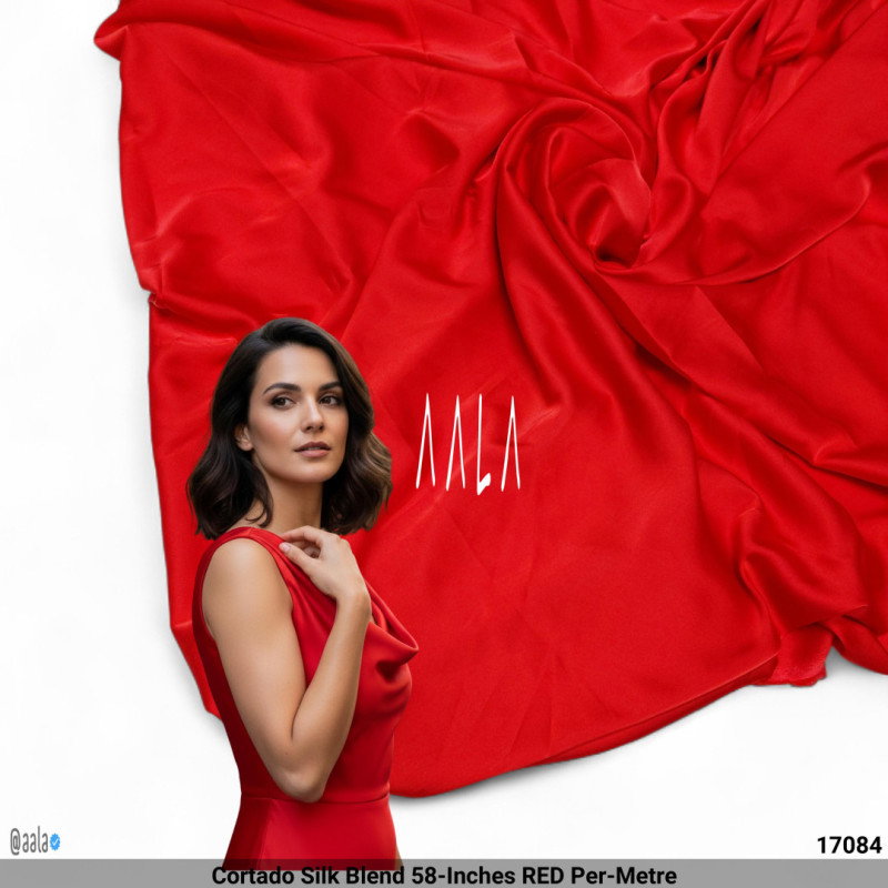 Cortado Silk Blend 58-Inches RED Per-Metre