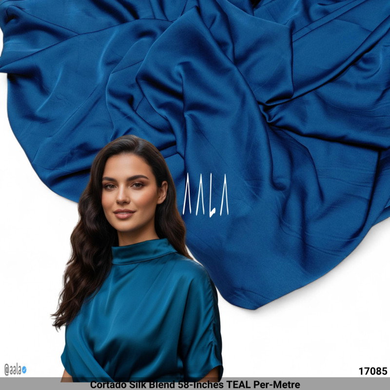 Cortado Silk Blend 58-Inches TEAL Per-Metre