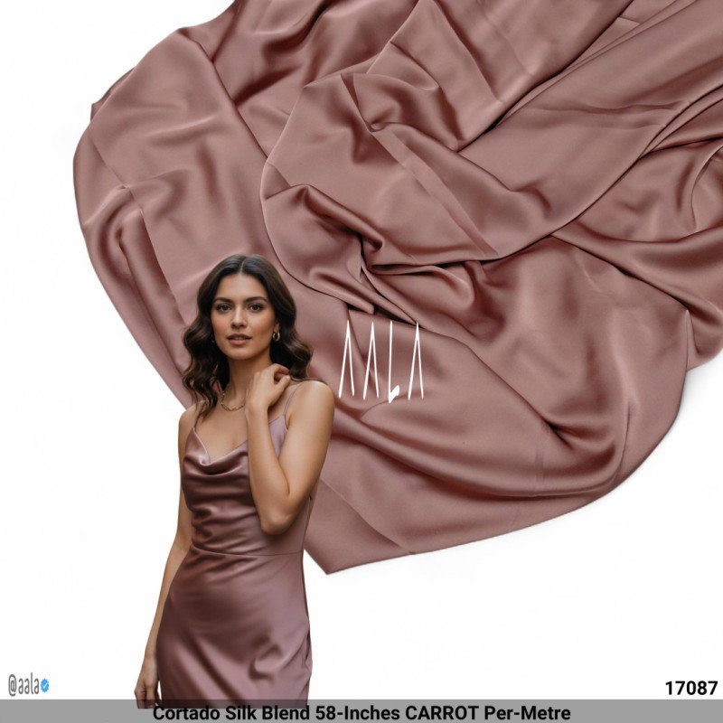 Cortado Silk Blend 58-Inches CARROT Per-Metre