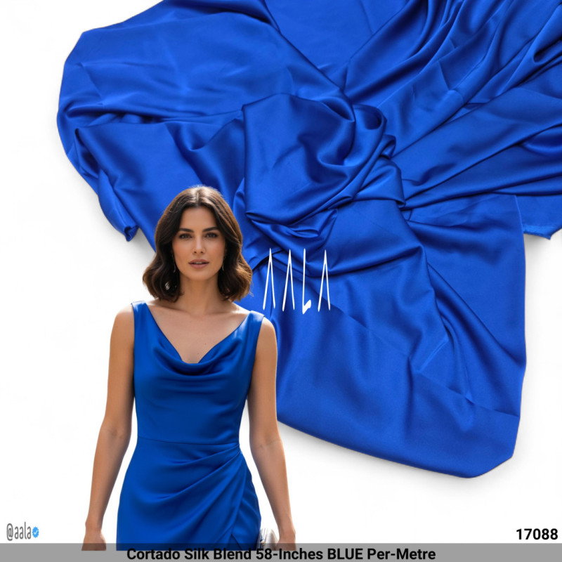 Cortado Silk Blend 58-Inches BLUE Per-Metre