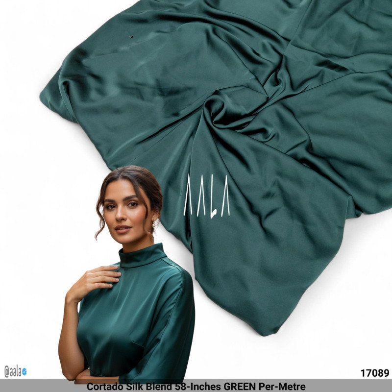 Cortado Silk Blend 58-Inches GREEN Per-Metre