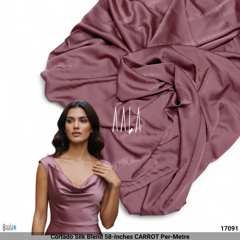 Cortado Silk Blend 58-Inches CARROT Per-Metre