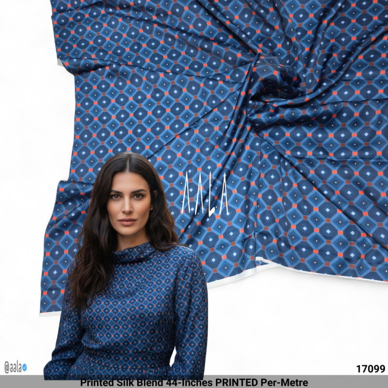 Printed Silk Blend 44-Inches PRINTED Per-Metre