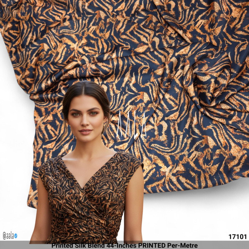 Printed Silk Blend 44-Inches PRINTED Per-Metre